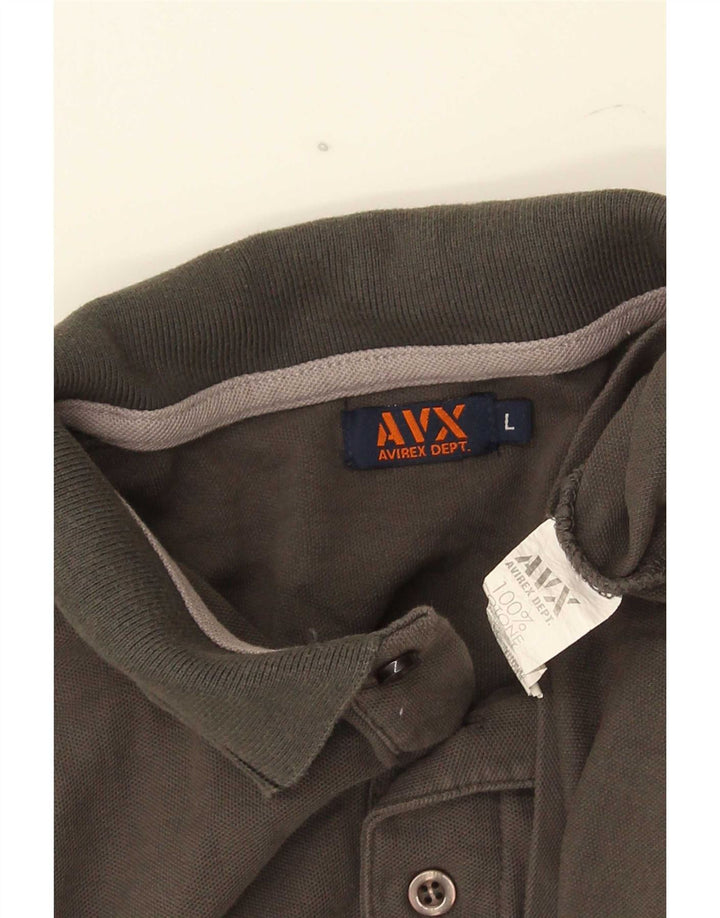 Avirex Herren-Poloshirt, groß, grau gestreift, Baumwolle