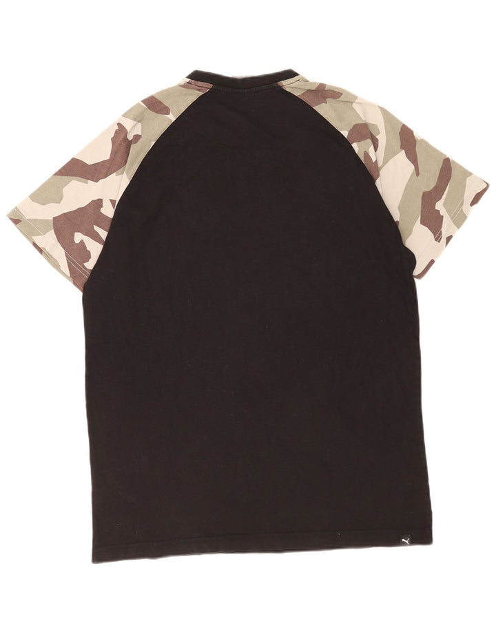 Puma Herren Grafik T-Shirt Top Large Schwarz Camouflage