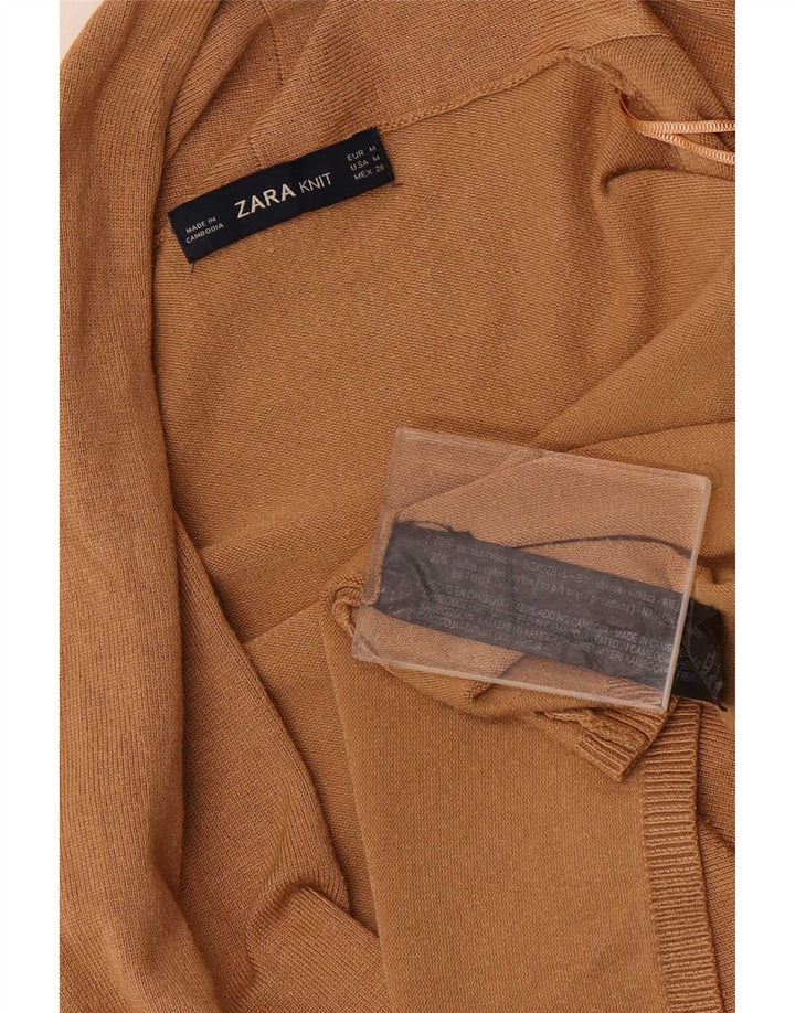 Zara Damen Strickjacke UK 12 Mittelbeige Viskose
