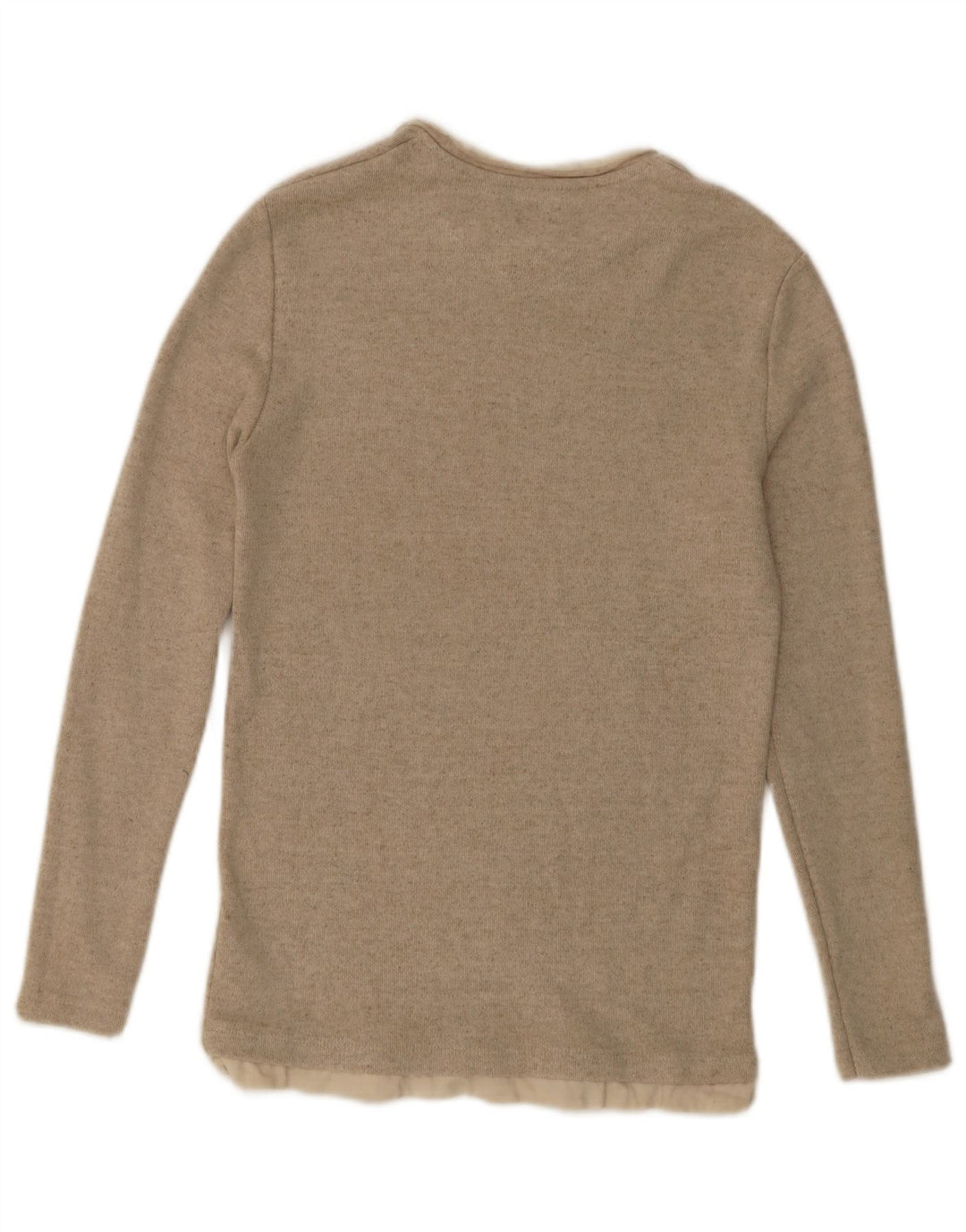 Zara Herren-Oberteil, langärmelig, groß, beige, Polyester