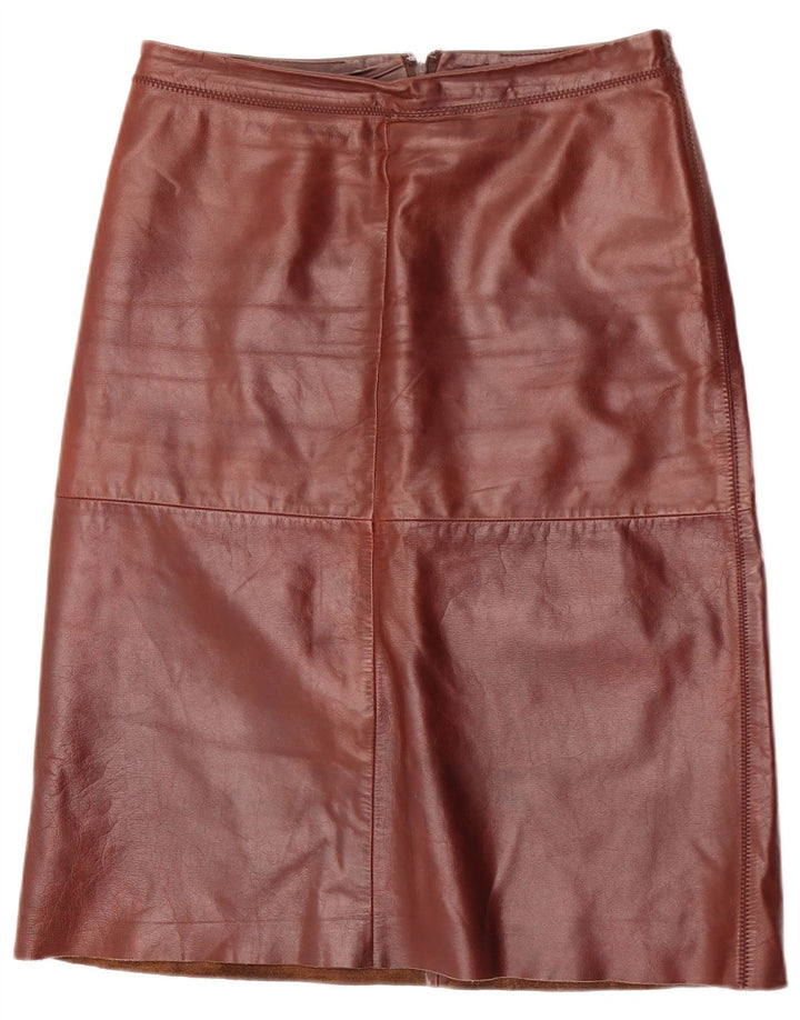 Gap Damen Lederrock US 10 Large W30 Braunes Leder