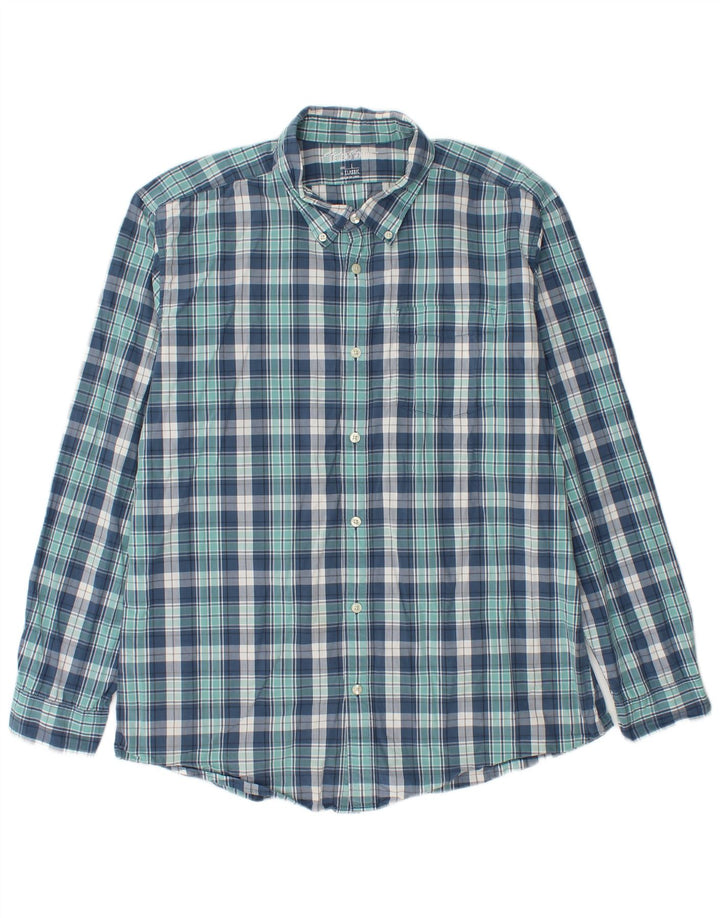 Eddie Bauer Herren-Hemd mit klassischer Passform, groß, blau kariert, Baumwolle