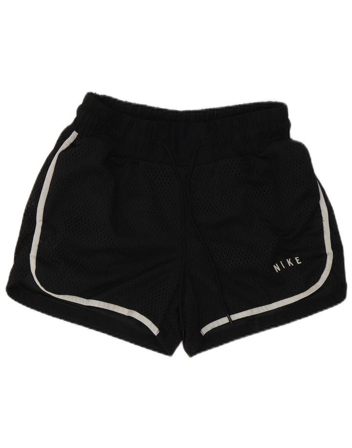 NIKE Womens Sport Shorts UK 10 Small  Black Polyester