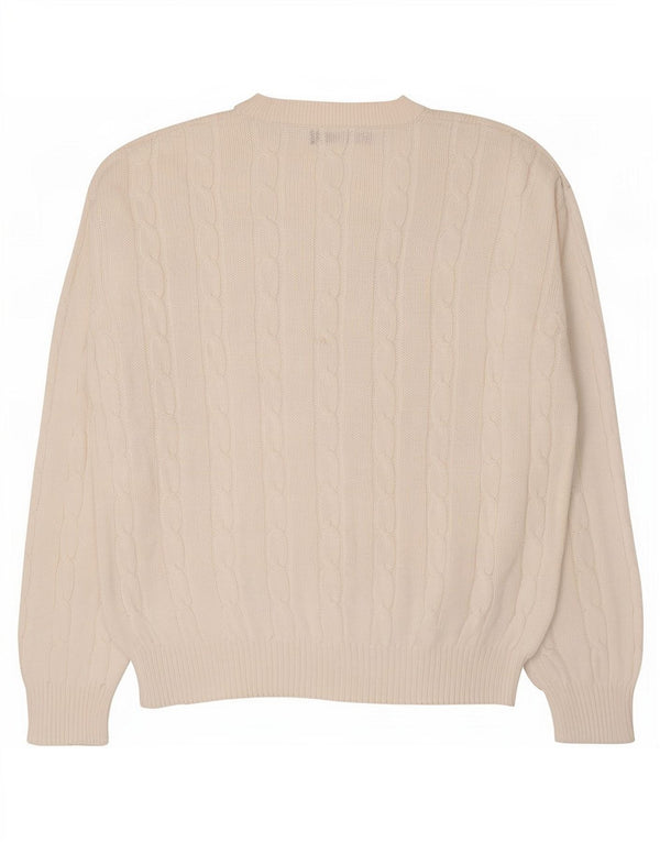 Sevres Herren-Pullover mit V-Ausschnitt IT 50, mittelweiße Baumwolle