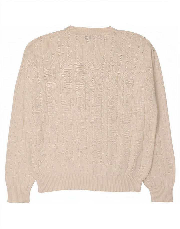 Sevres Herren-Pullover mit V-Ausschnitt IT 50, mittelweiße Baumwolle