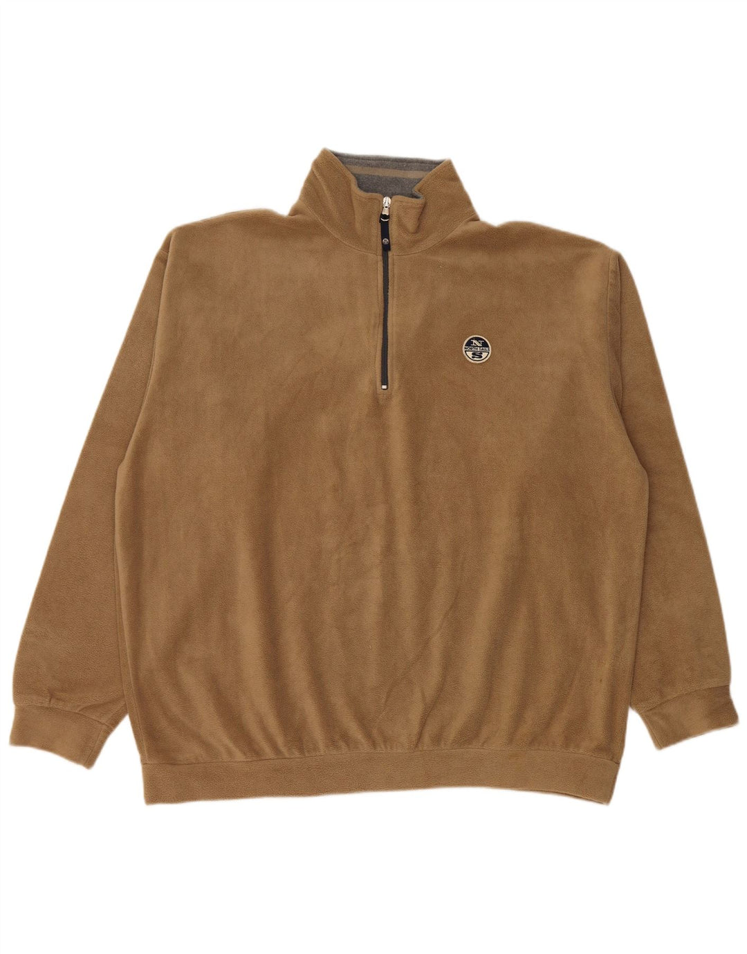 NORTH SAILS Herren-Fleecepullover mit Reißverschluss, 2XL, Beige, Polyester