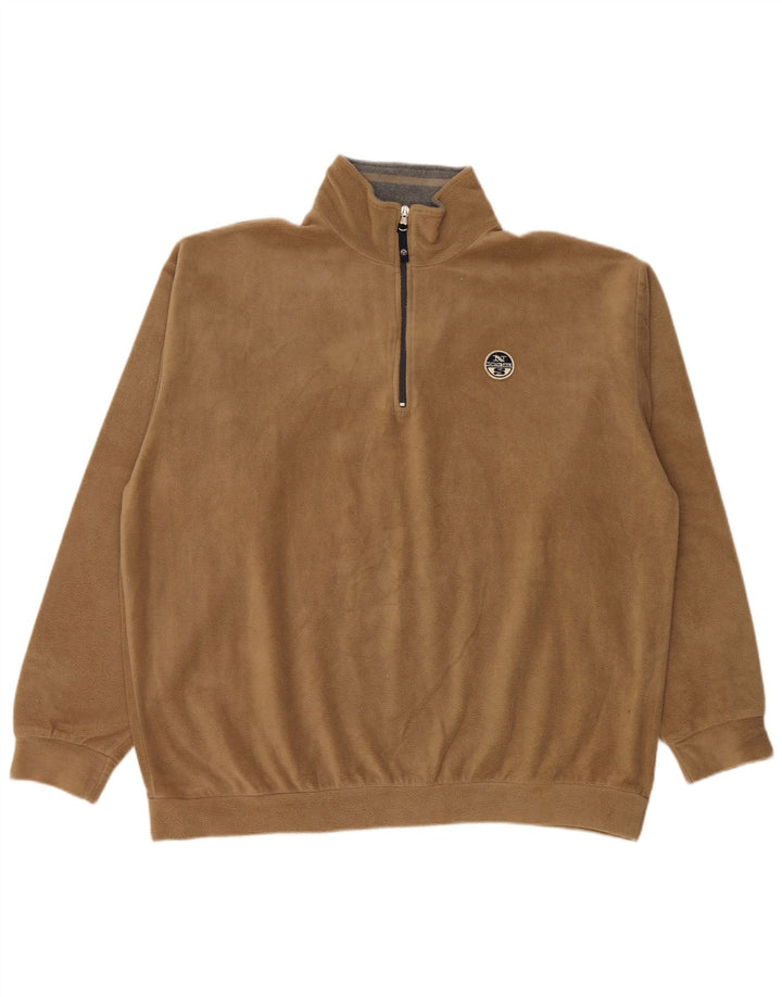 NORTH SAILS Herren-Fleecepullover mit Reißverschluss, 2XL, Beige, Polyester
