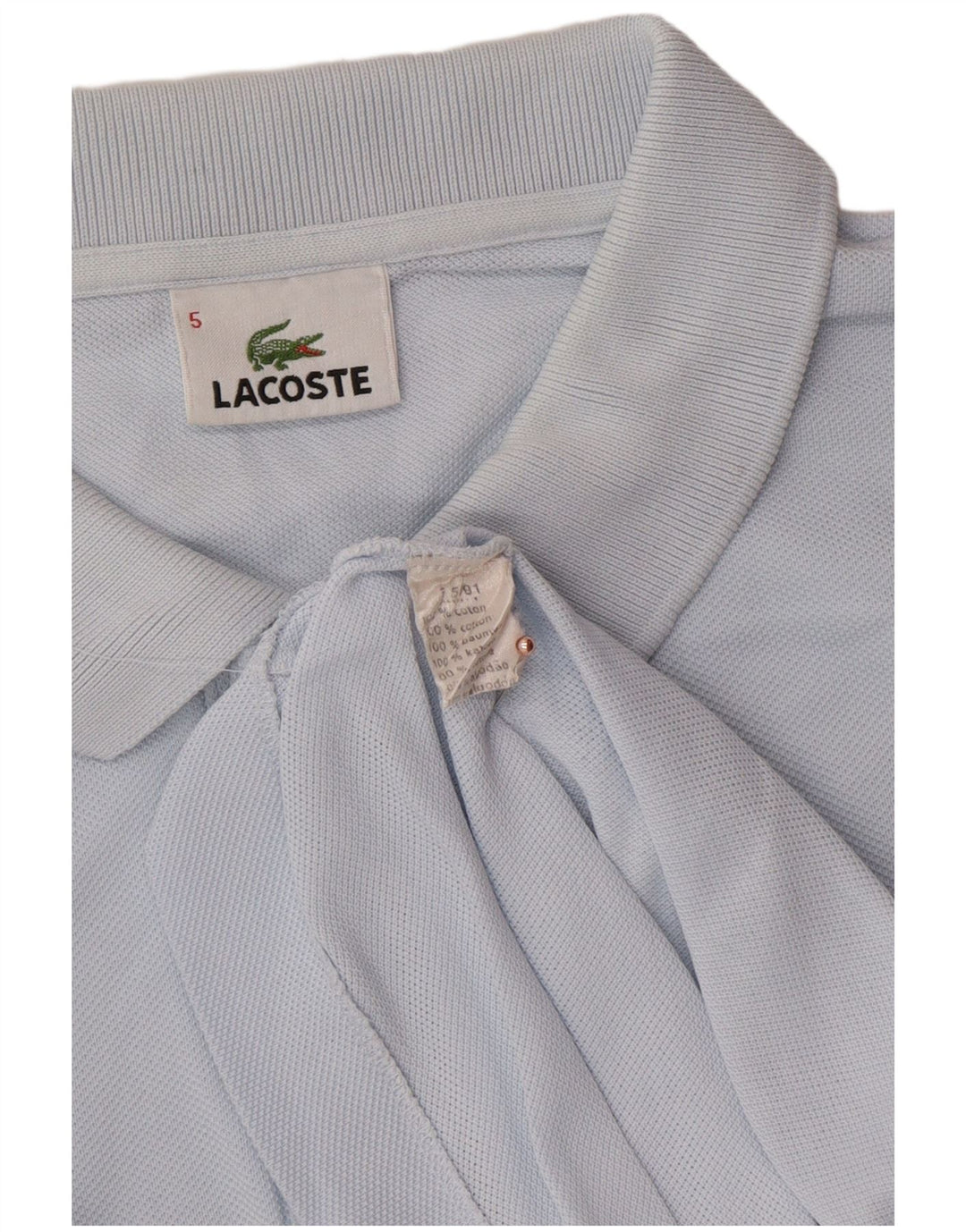 LACOSTE Herren-Poloshirt, Größe 5, große blaue Baumwolle
