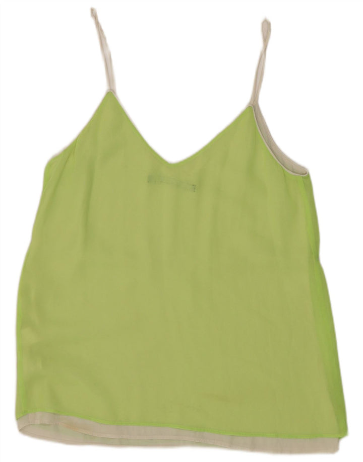 Zara Damen Cami Top UK 10 Small Grün Polyester