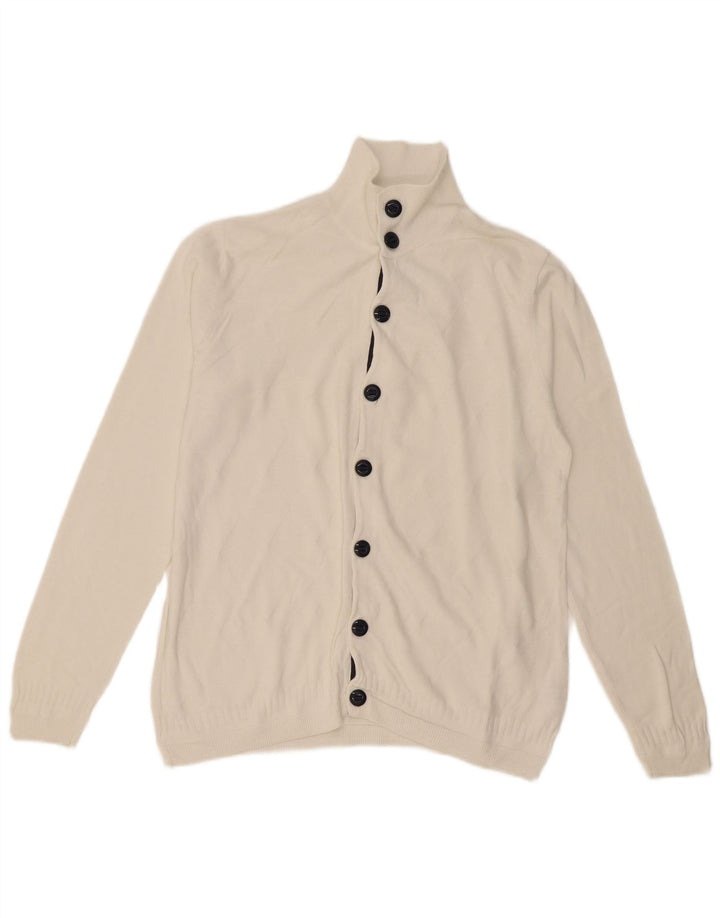 Zara Herren-Strickjacke, groß, aus weißer Baumwolle
