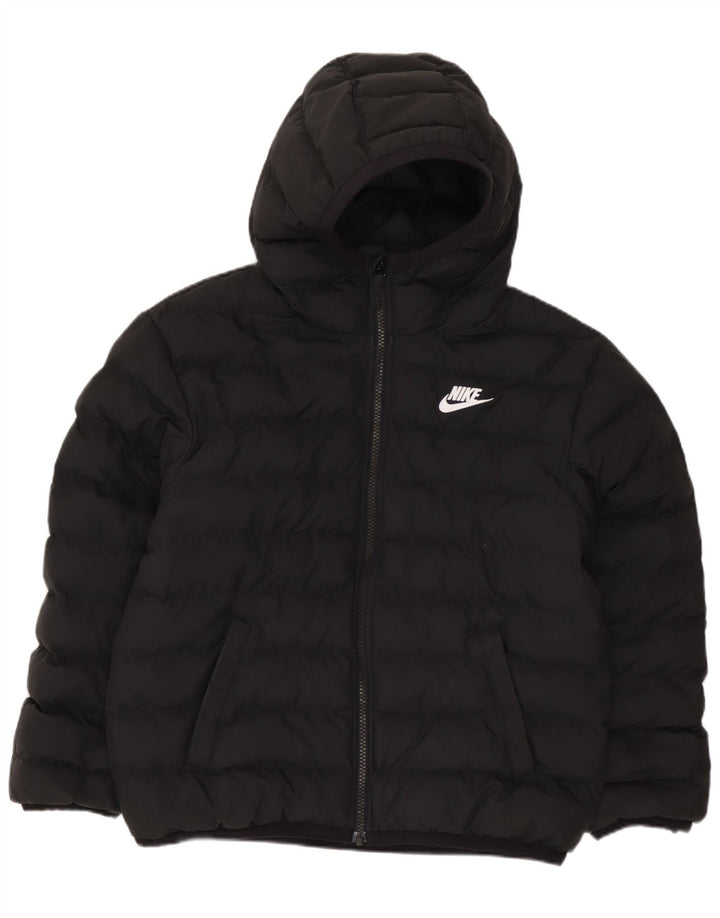 NIKE Wattierte Jacke mit Kapuze für Jungen, 10–11 Jahre, Mittelschwarzes Polyester