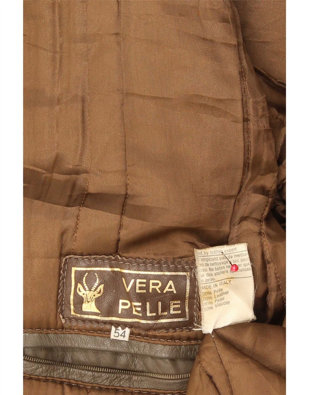 Vintage Herren Lederjacke IT 54 2XL Braun