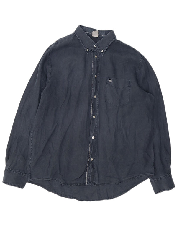 Murphy & Nye Herren Sailmakers Hemd 2XL Marineblaues Leinen