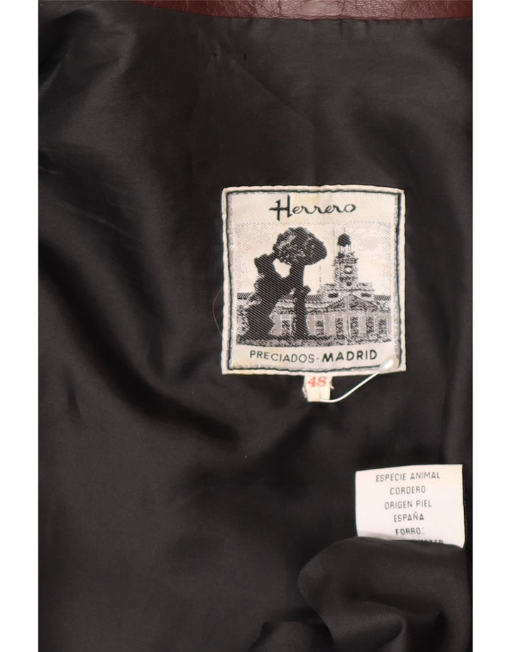 Herrero Damen Lederjacke IT 48 XL Kastanienbraunes Leder