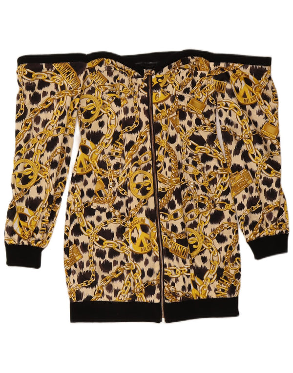 H&MOSCHINO Damen Kleid mit durchgehendem Reißverschluss, schulterfrei, Größe 36, XS, Gelb, Farbblock