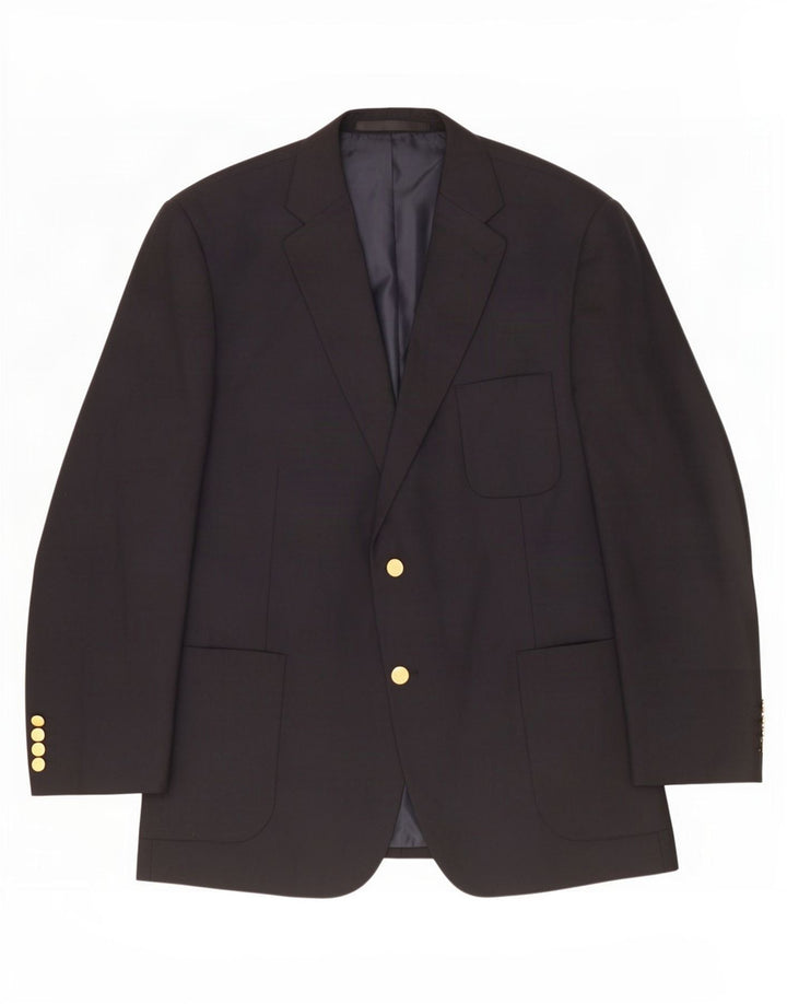 Marks & Spencer Herren-Blazer mit 2 Knöpfen, Größe 44, XL, schwarze Viskose