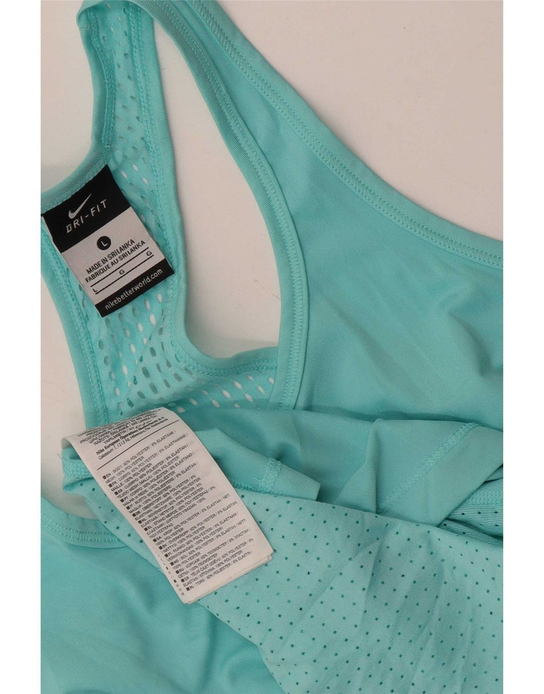 Nike Damen Dri Fit Weste Top UK 14 Large Türkis Polyester