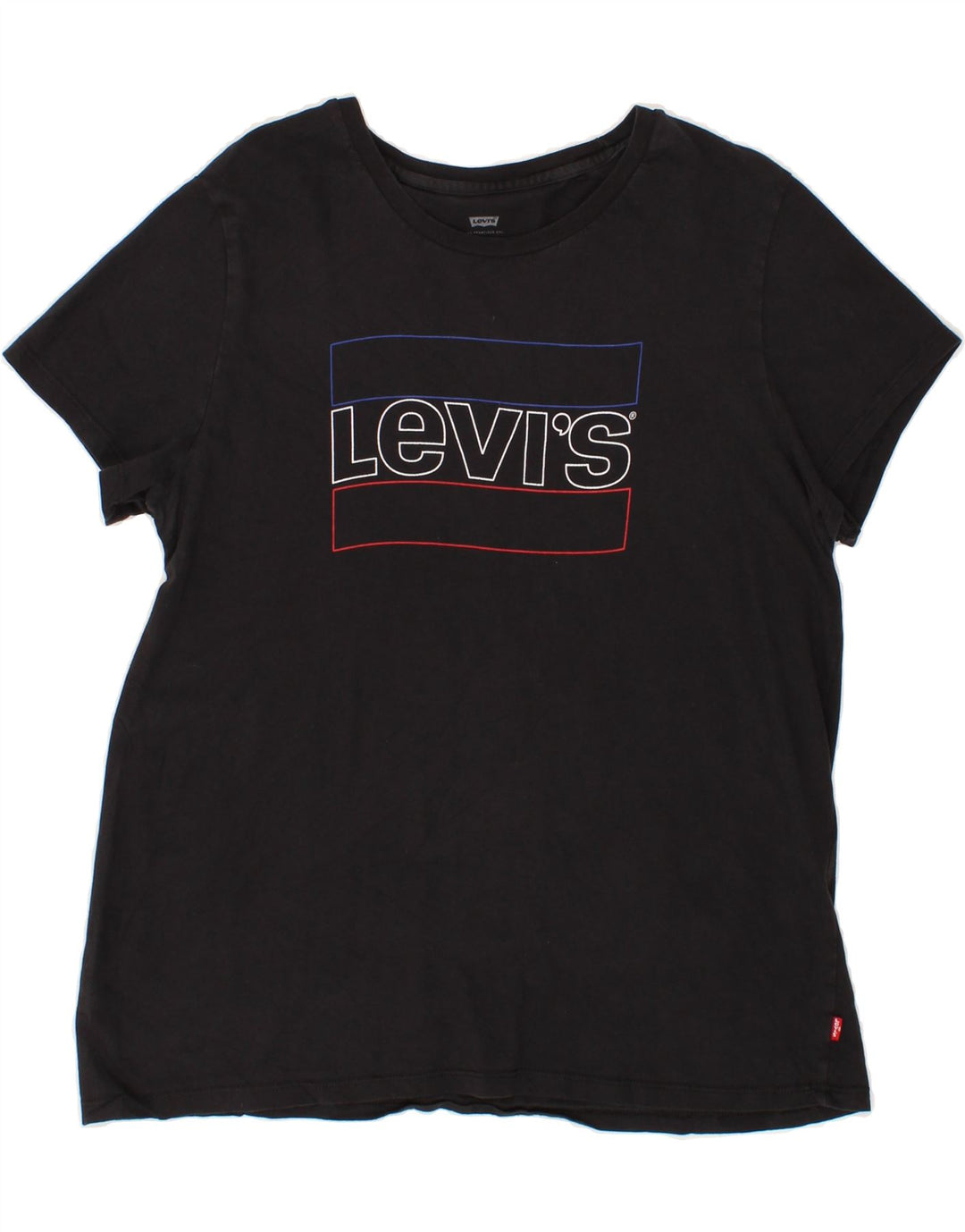 LEVI'S Womens Graphic T-Shirt Top UK 18 XL Black Vintage Levi's and Second-Hand Levi's from Messina Hembry 