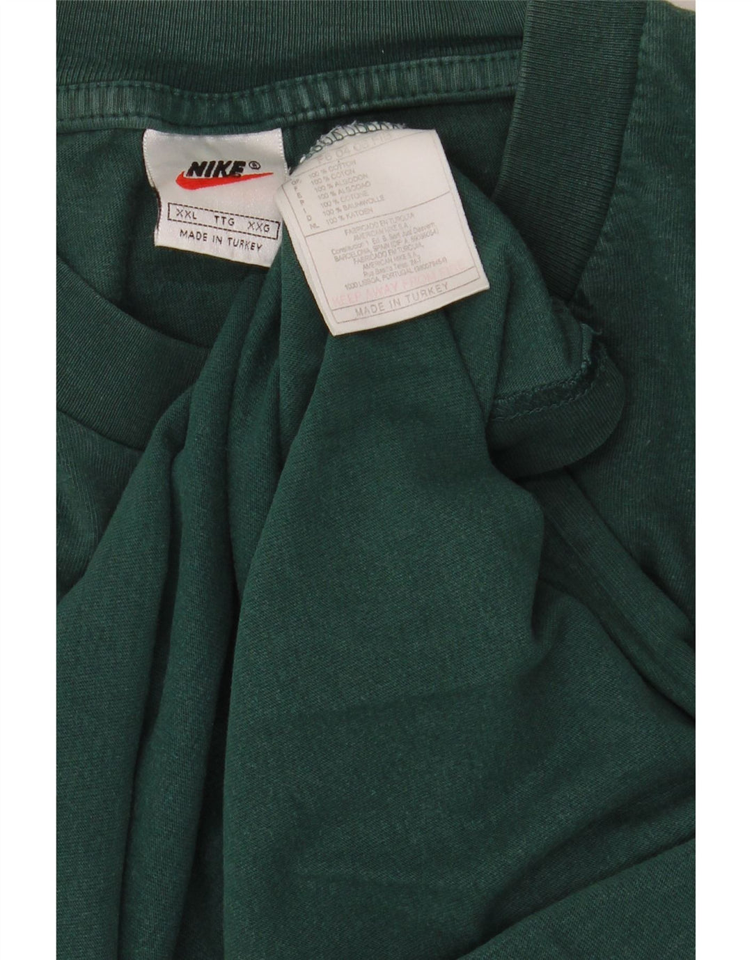 NIKE Herren T-Shirt Top 2XL Grüne Baumwolle