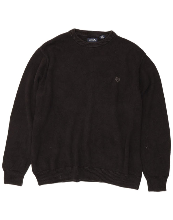 CHAPS Herren-Pullover mit Rundhalsausschnitt, groß, 3XL, schwarze Baumwolle