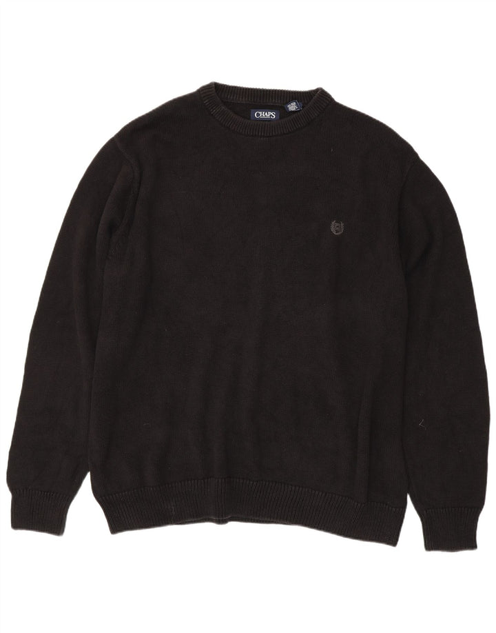 CHAPS Herren-Pullover mit Rundhalsausschnitt, groß, 3XL, schwarze Baumwolle