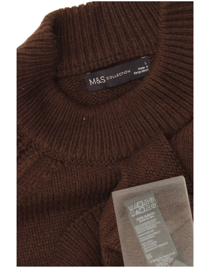 Marks & Spencer Rollkragenpullover für Damen, Gr. 40, Größe L, Braun, Acryl