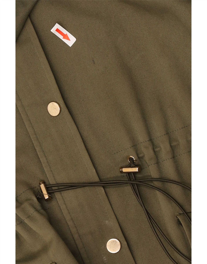 Reiss Damen Parka mit Kapuze, übergroß, Gr. 8, Khaki, Baumwolle