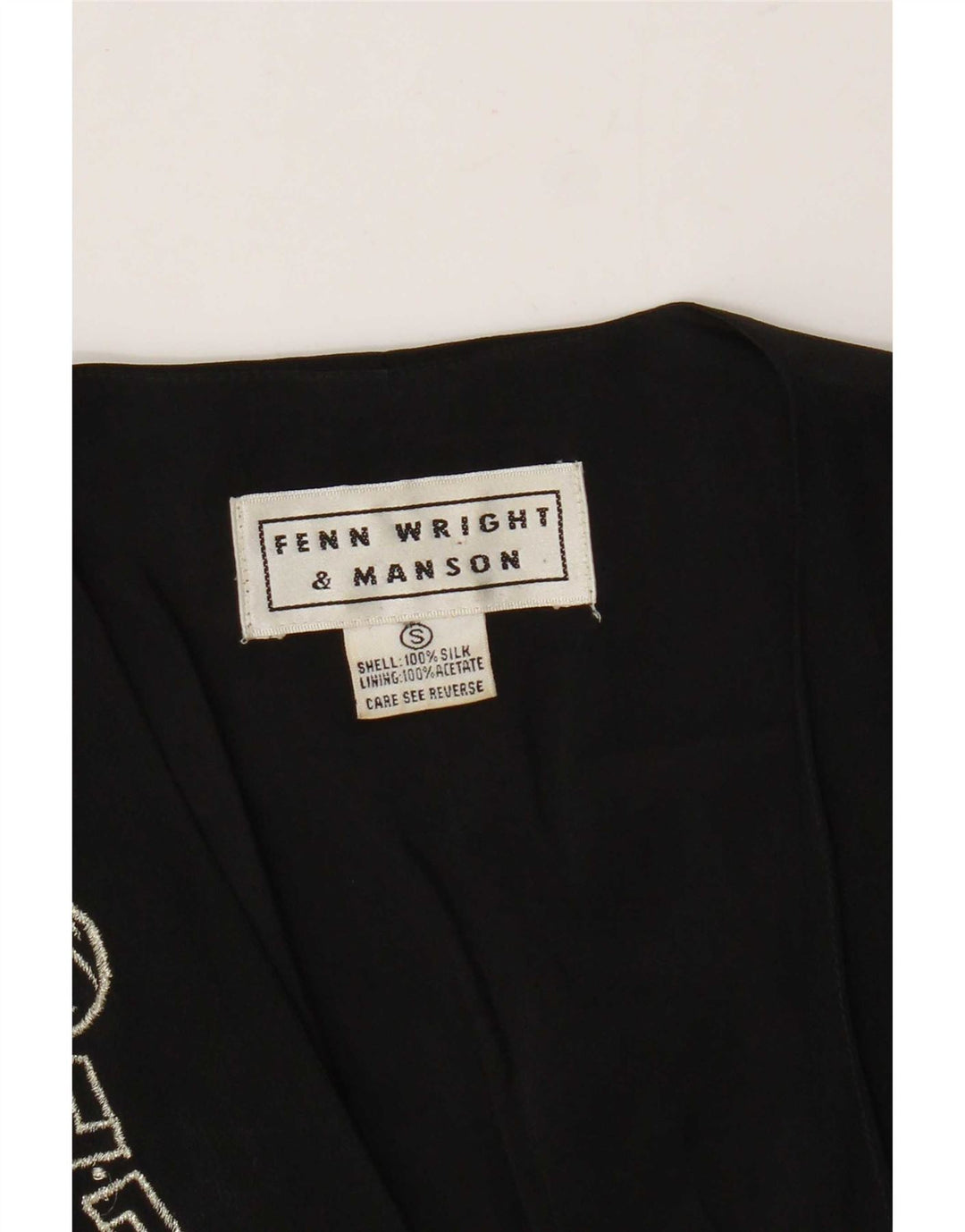 Fenn Wright Manson Damen Weste UK 10 Small Schwarze geometrische Seide