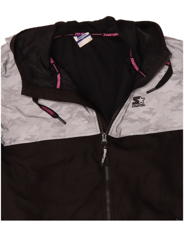 STARTER Damen-Regenjacke mit grafischer Kapuze, Gr. 10, Größe S, Schwarz, Tarnung