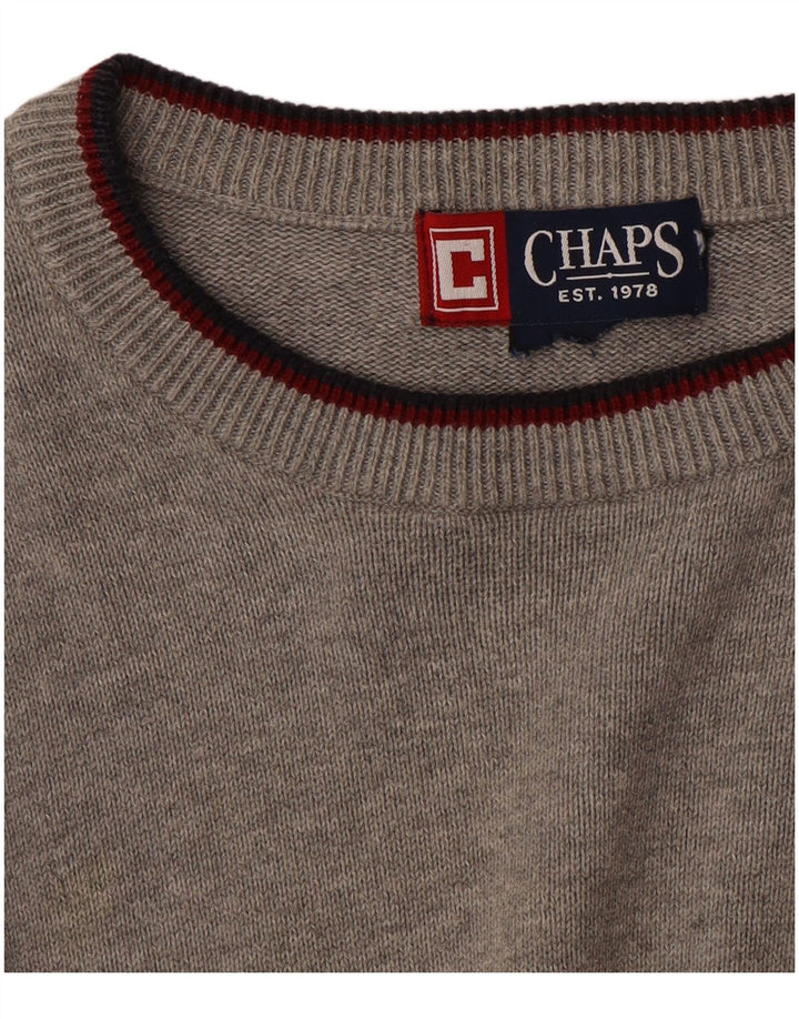 CHAPS Mens Crew Neck Jumper Sweater Large Grey