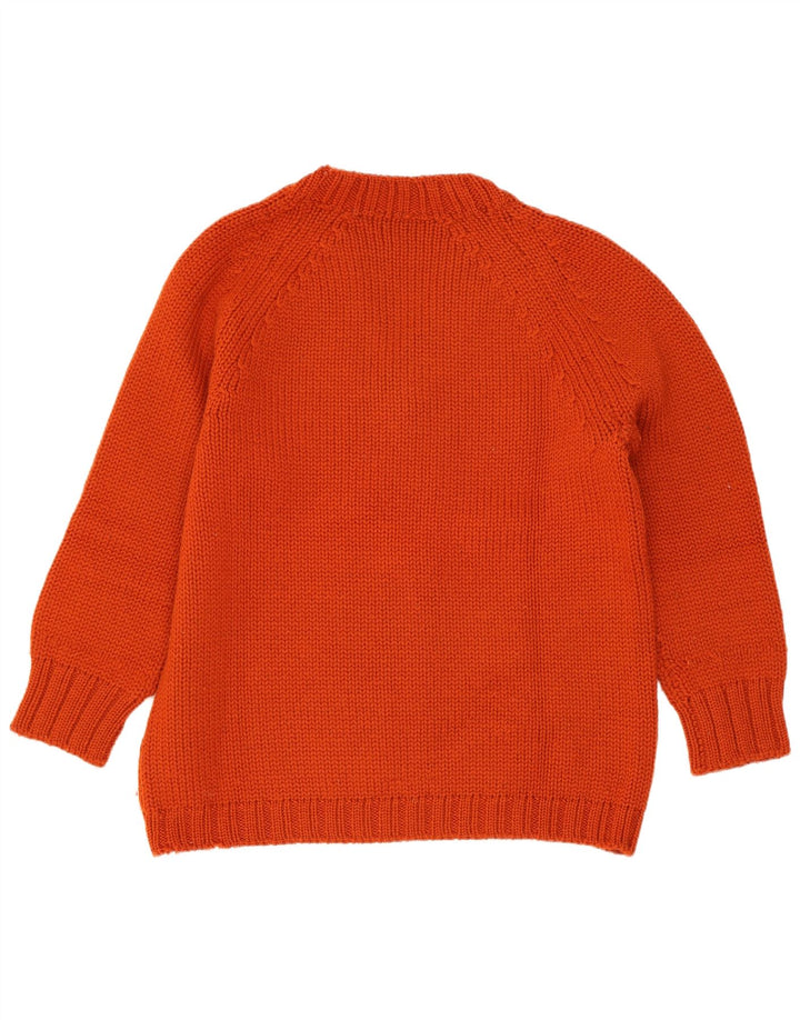 Vintage Damen V-Ausschnitt Pullover Pullover UK 14 Mittelrot