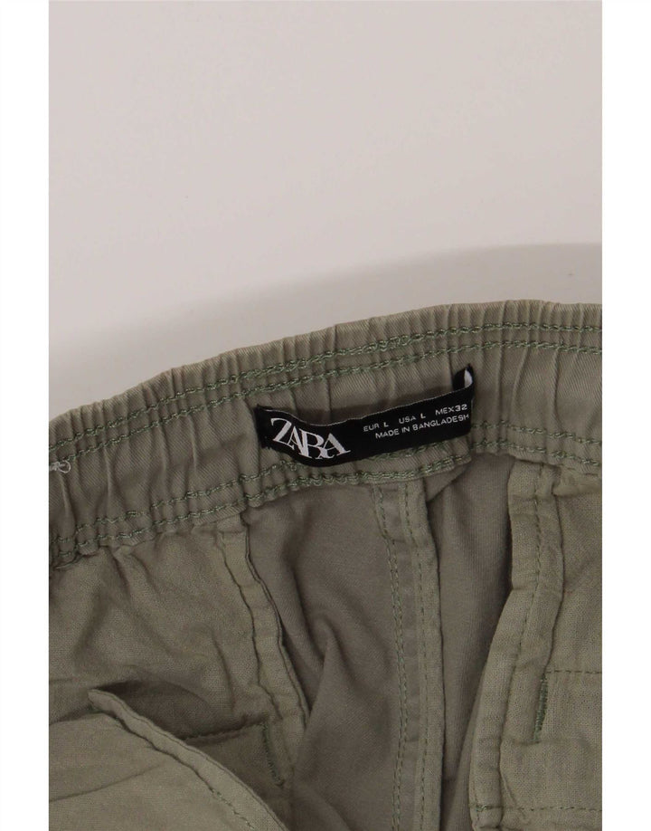 Zara Herren Chino-Shorts, Größe L, W32, Khaki