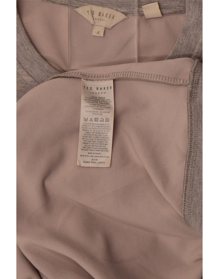 Ted Baker Grafik-Sweatshirt für Damen, Größe 4, groß, grau gefleckt