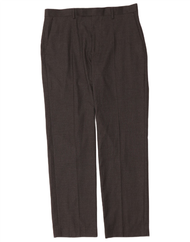 Marks & Spencer Herren-Anzughose, gerade, normale Passform, W34, L33, Grau