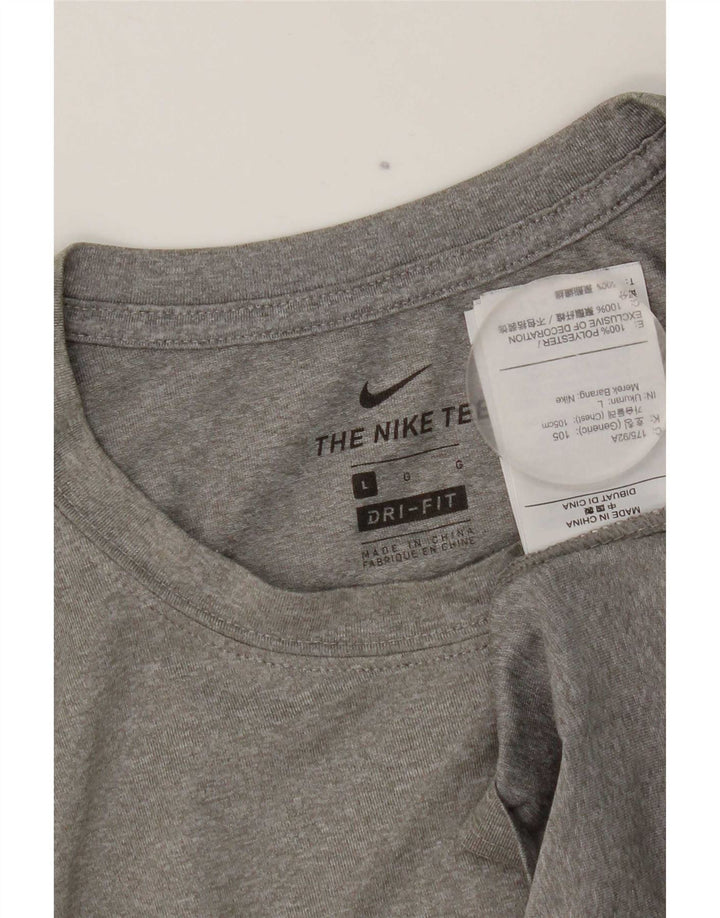 Nike Herren Dri Fit T-Shirt Top Large Grau Polyester