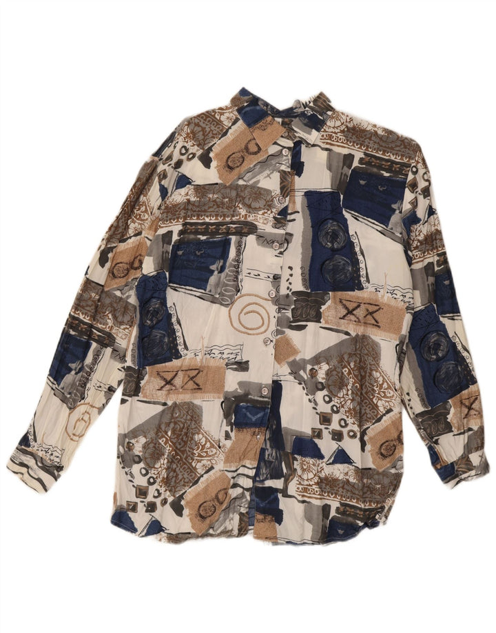 Vintage Damen Shirt EU 44 XL Mehrfarbig Patchwork Viskose