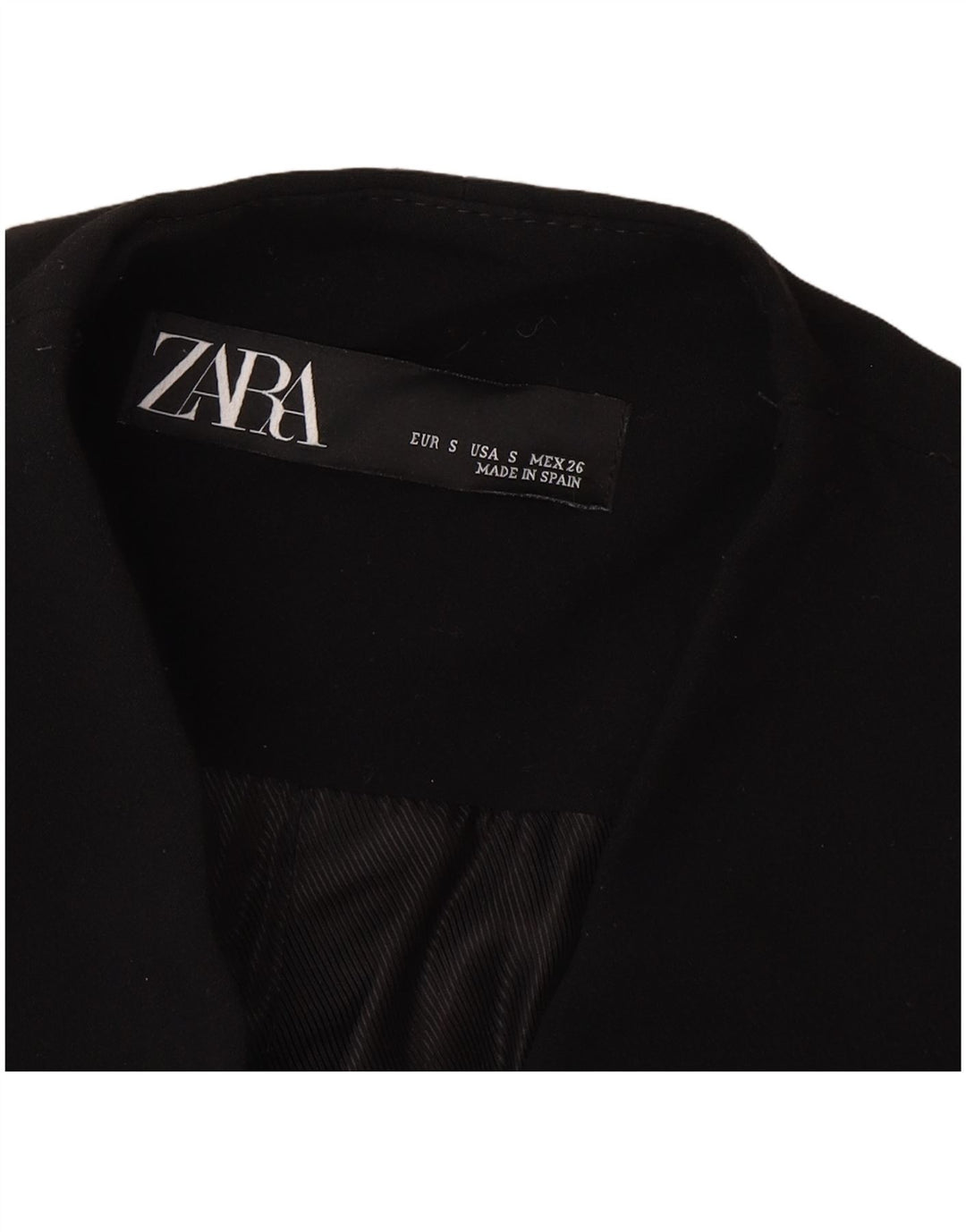 Zara Damen Blazer Jacke UK 10 Small Schwarz