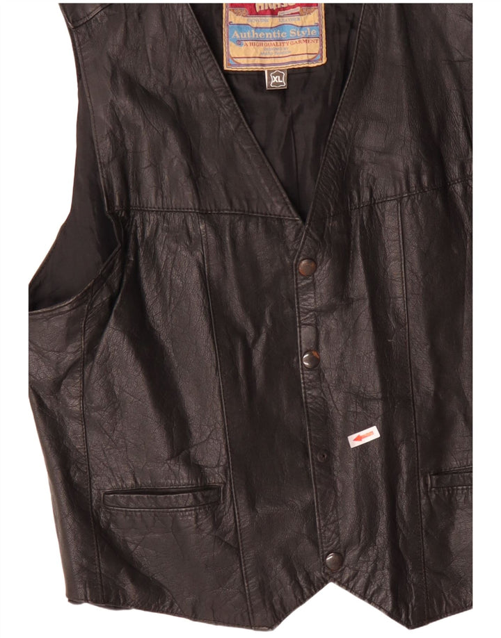 Akaso Herren Lederweste XL, schwarzes Leder