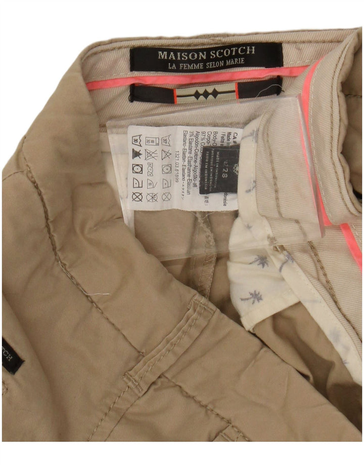 Maison Scotch Damen Chinoshorts W28 Mittelbeige Baumwolle
