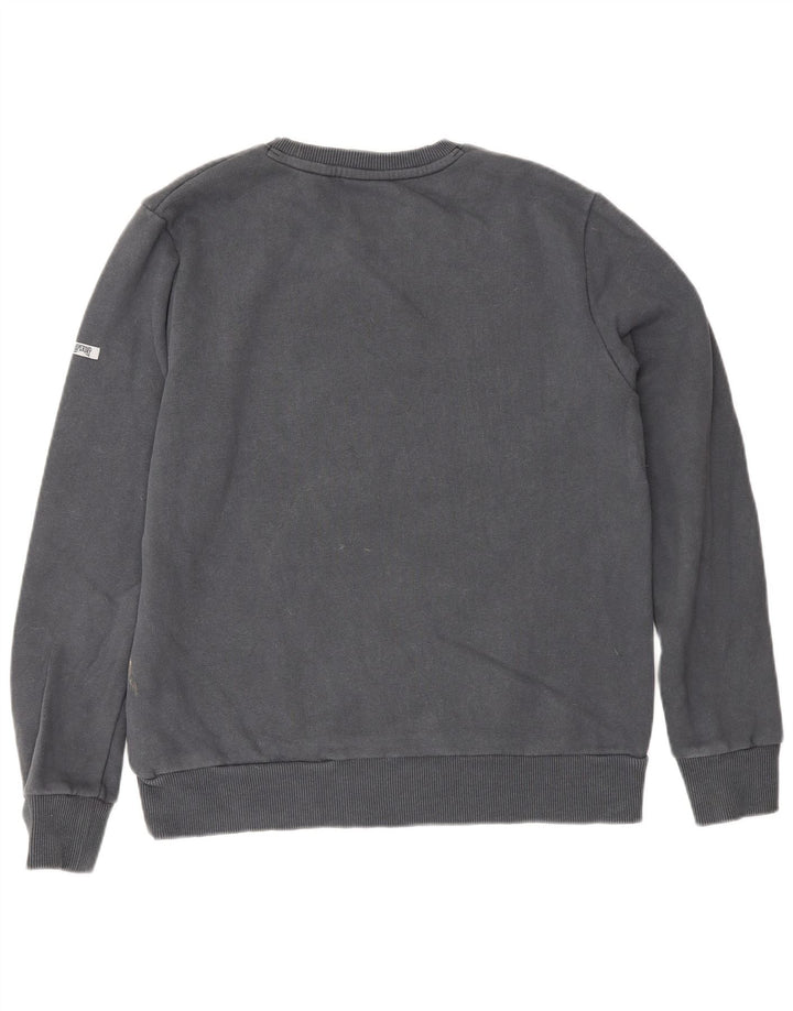 Superdry Damen Graphic Loose Fit Sweatshirt Pullover UK 12 Mittelgrau