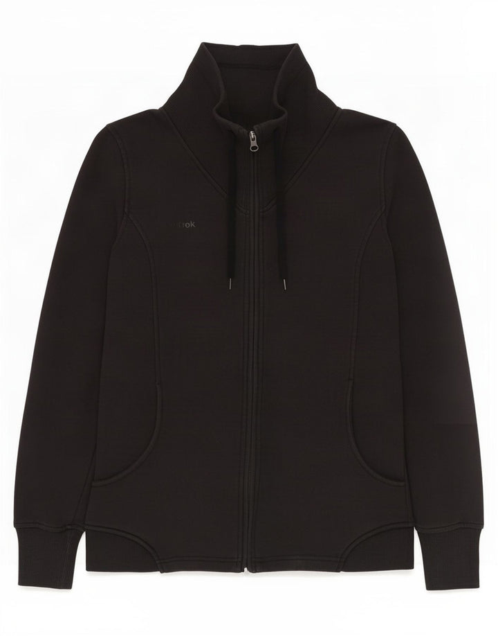 Reebok Damen-Trainingsanzugoberteil, UK-Größe 12, mittelschwarz, Baumwolle