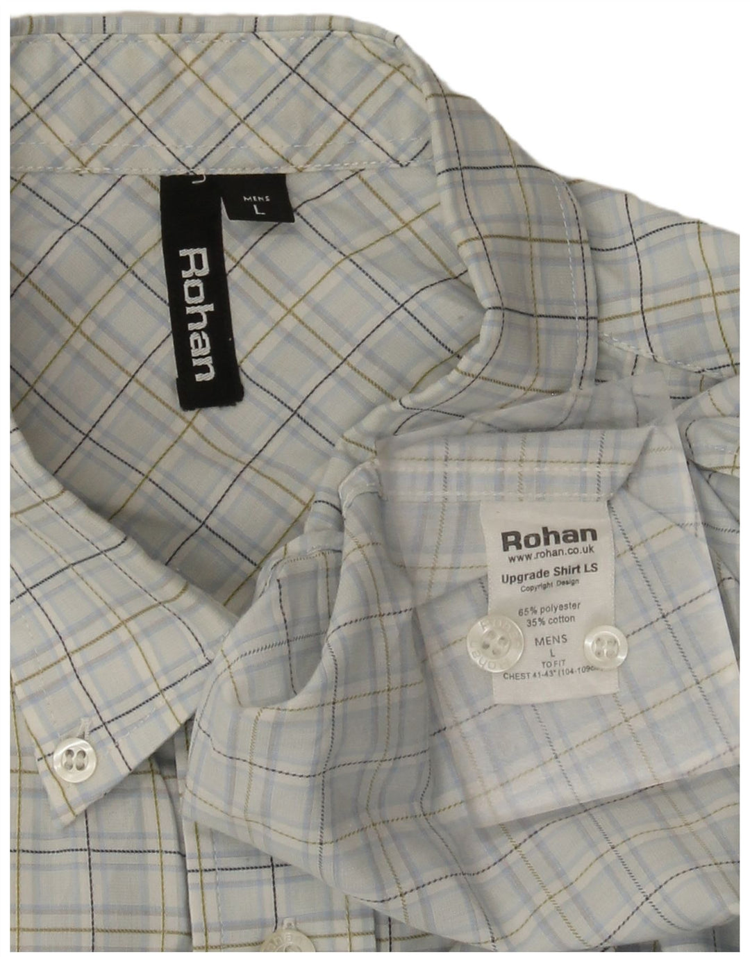 Rohan Herrenhemd, groß, blau kariert, Polyester