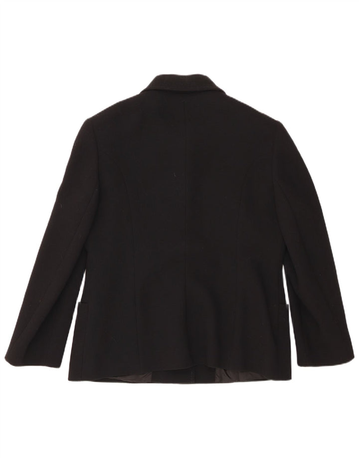 Vintage Damen 3-Knopf-Blazerjacke UK 18 XL Schwarze Wolle