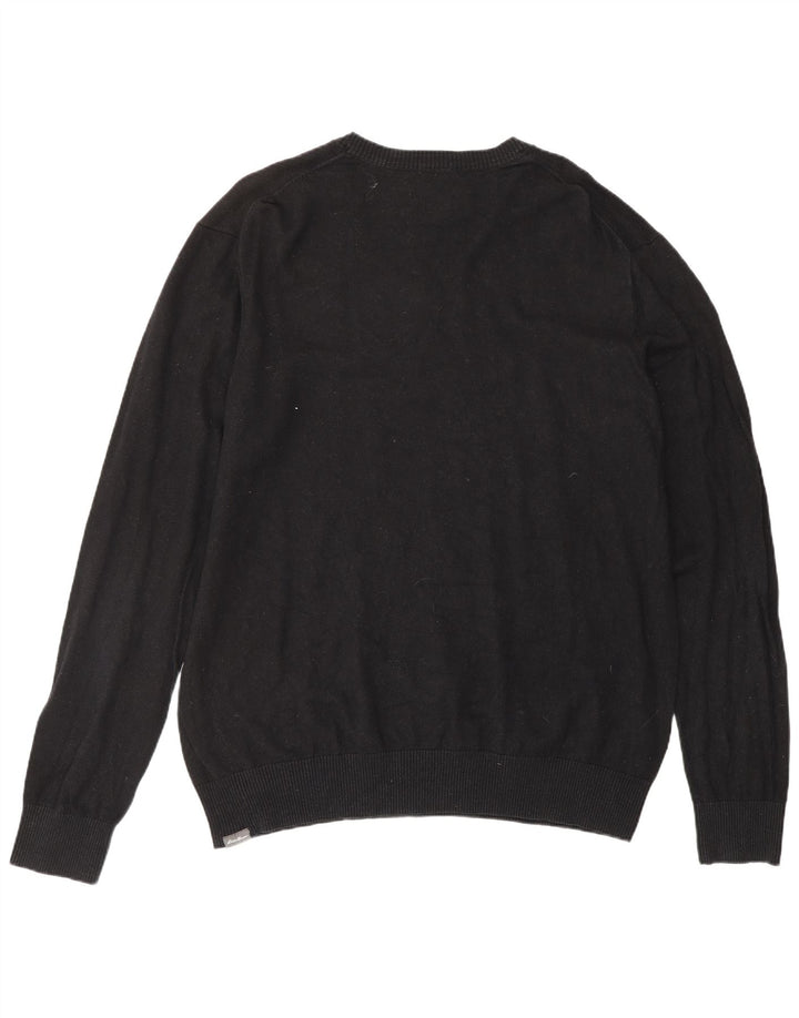 Eddie Bauer Herren-Pullover mit V-Ausschnitt, XL, schwarze Baumwolle
