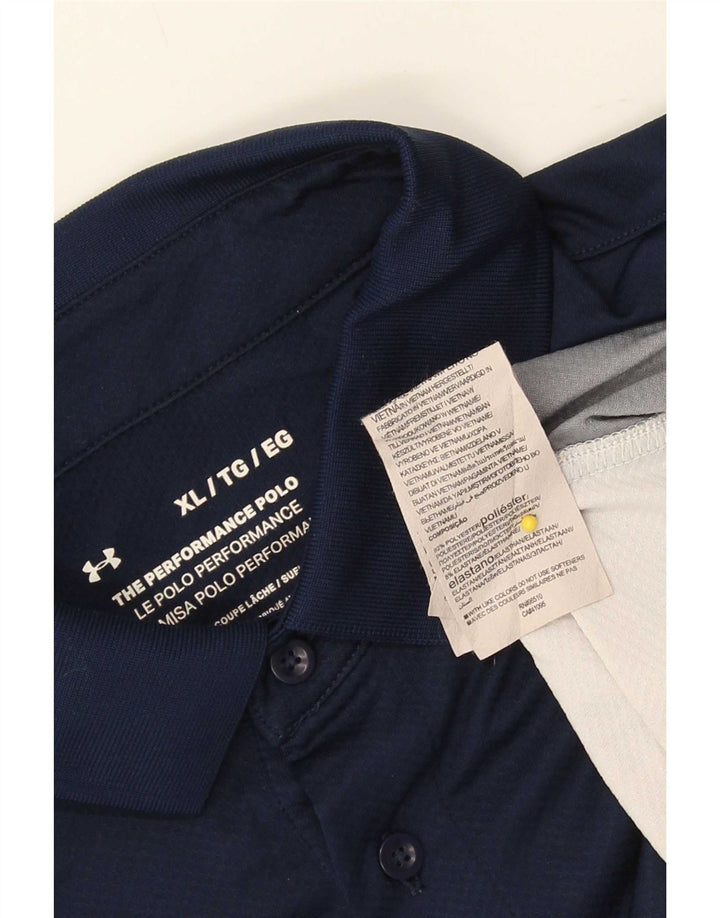 Under Armour Herren-Poloshirt XL, Marineblau, Farbblock-Elastan