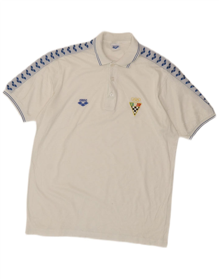 Arena Herren-Poloshirt mit Grafik, mittelweiß