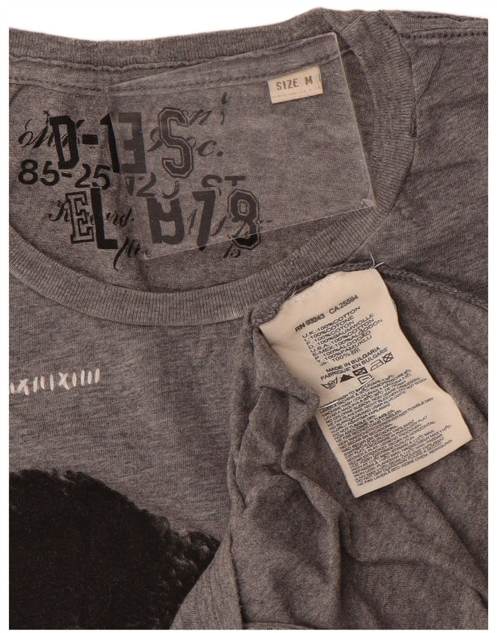 Diesel Herren-T-Shirt mit Grafik, mittelgraue Baumwolle