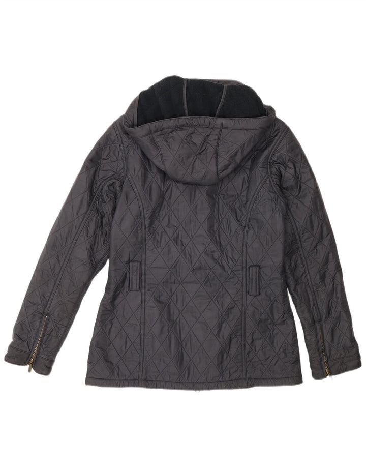 Barbour Steppjacke mit Kapuze für Damen, UK 10, Größe S, Grau, Polyamid