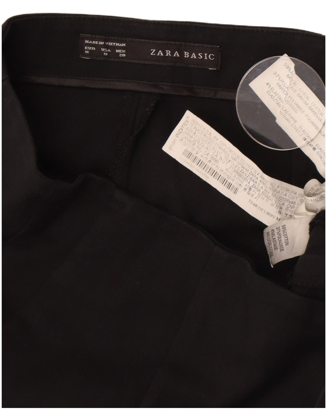 Zara Bootcut-Chinohose für Damen, mittelgroß, W28, L32, schwarze Baumwolle