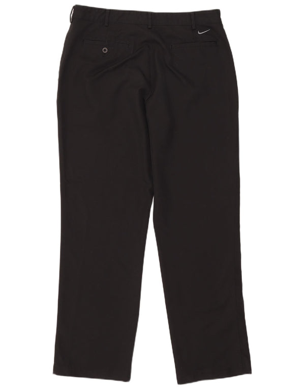 Nike Mens Dri Fit Straight Chino Trousers W34 L32 Black Polyester